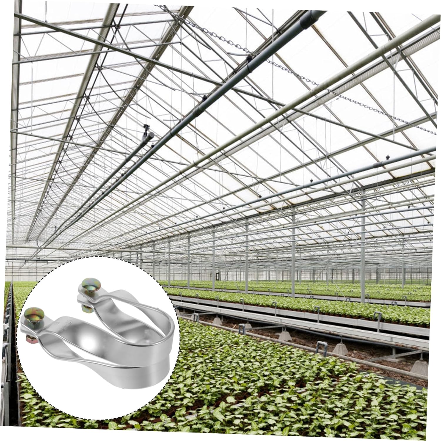 LIOOBO 5 Sets Heavy Duty Shaped Aluminum Clips for Greenhouse Frame Replacement Durable Brackets Easy No Drill Installation Compatible with Φ Φ Tubes
