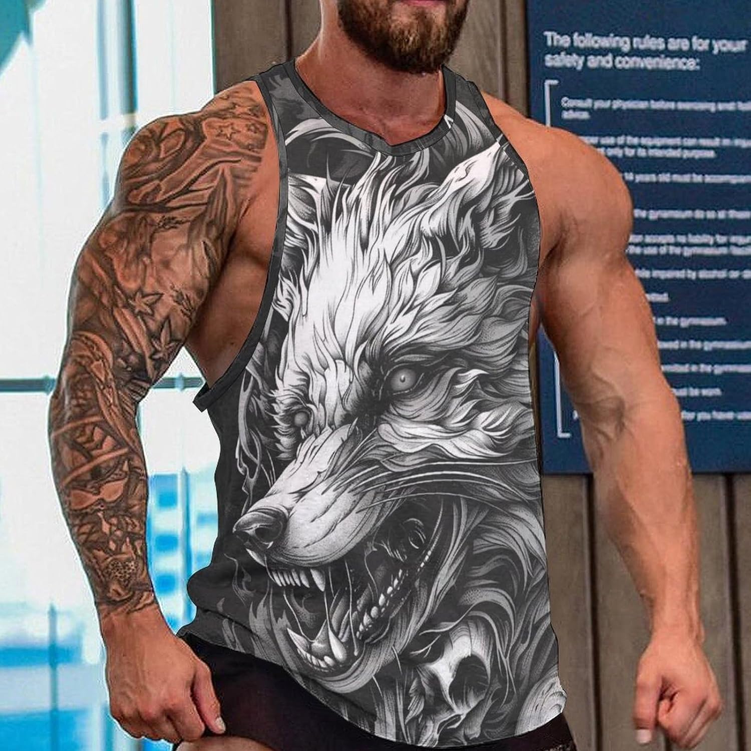 Mens Tank Top 3D Print Casual Summer Sleeveless Shirts Gym Workout Breathable Quick Dry Lightweight Sportswear - Image 2