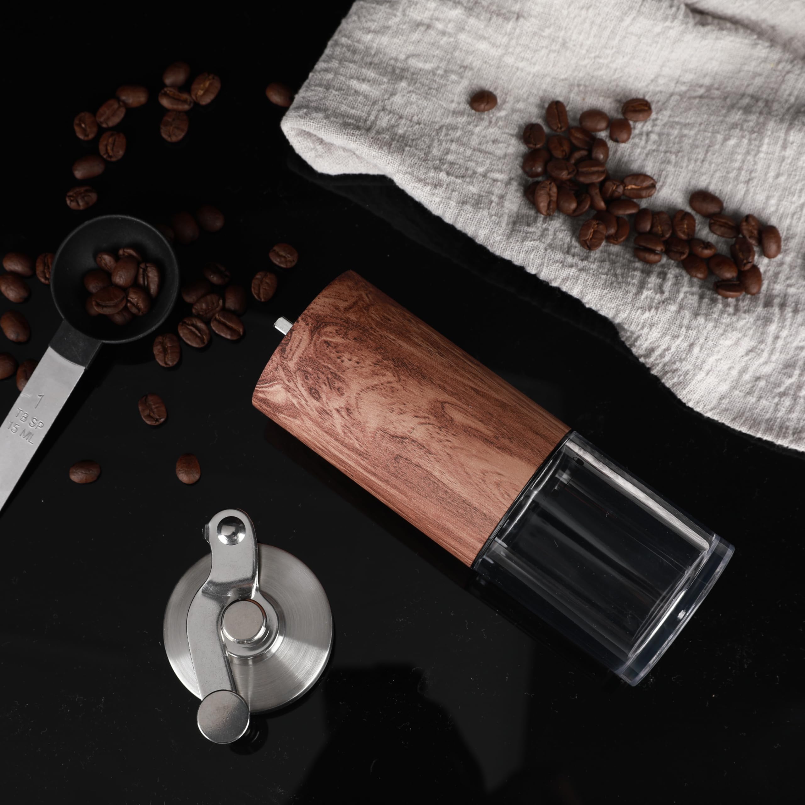 Generic Manual Coffee Grinder, Wood, Ceramic, Grinding, Nutural Wood, Regular size - Image 4