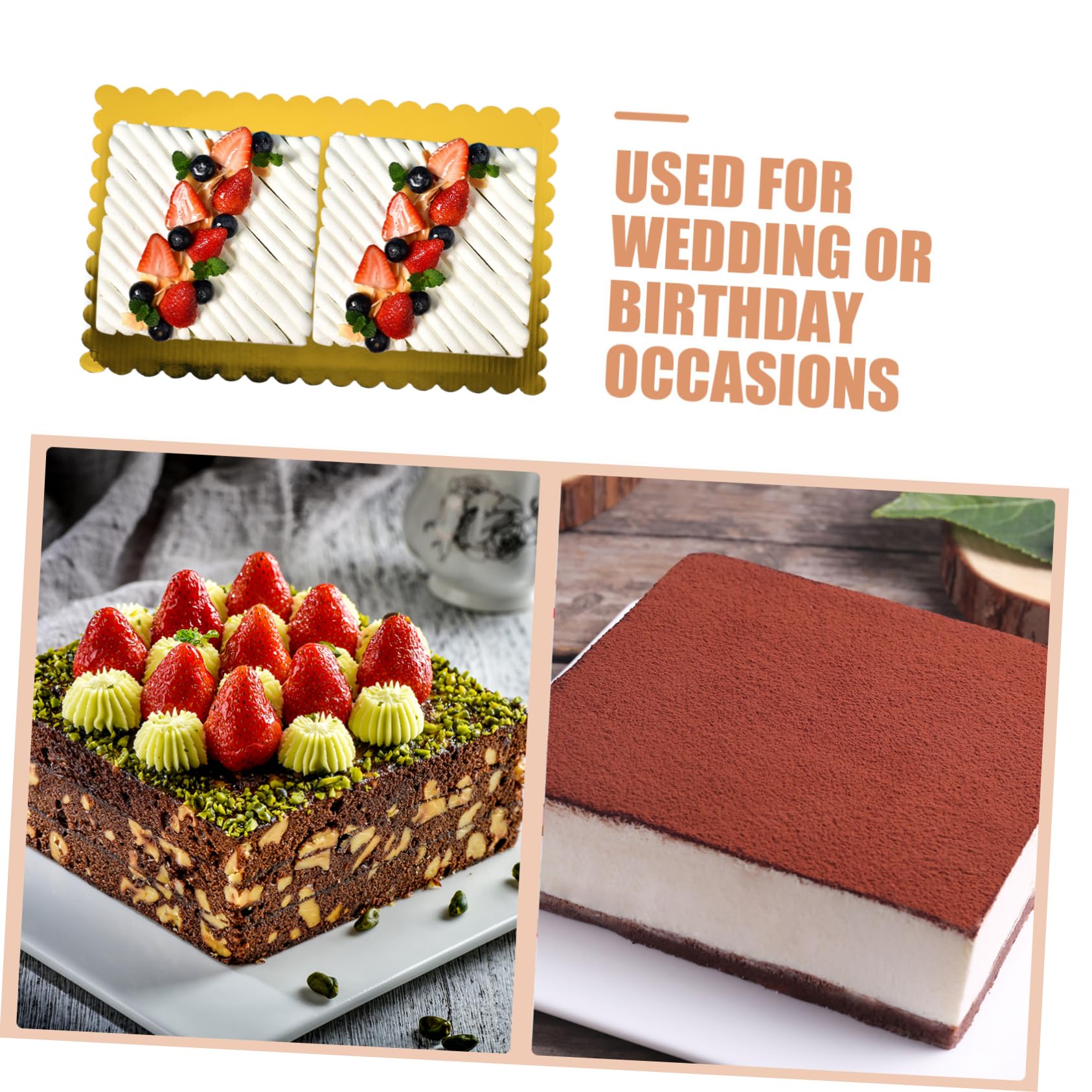 Hemobllo 20pièces Plates De Fond De Gâteau Carton Ondulé Bords Ondulés Lot de Supports De pour Pâtisseries Cafés Et Desserts De Fête