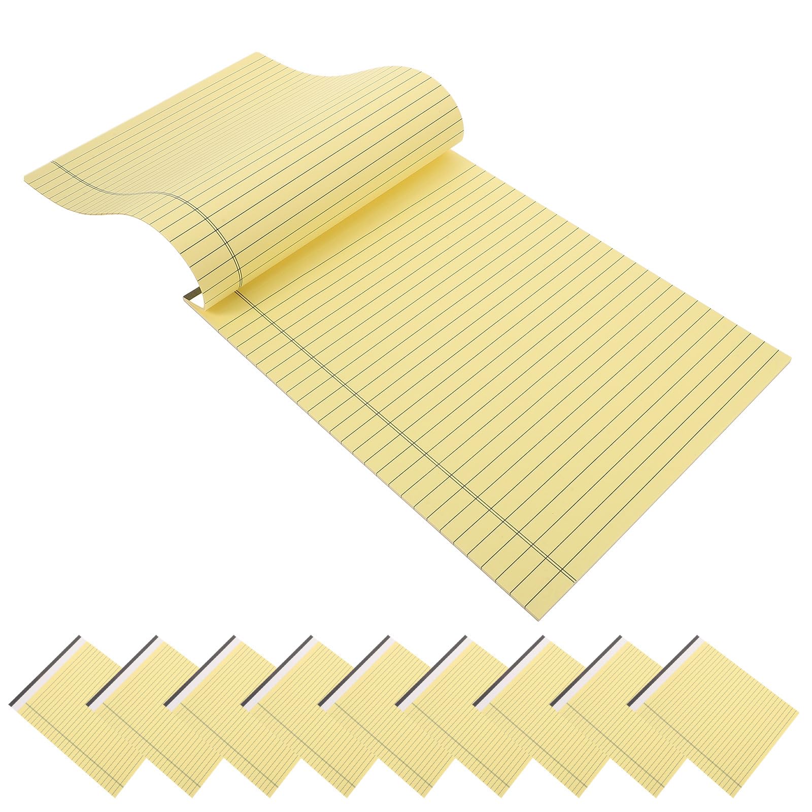 MAGICLULU Blocchi di Carta Gialli a Righe 10 Pezzi, Quaderni Planner Portatili 20,3x28 Cm 30 Pagine Perforate, Blocco Note Bifacciale per Scuola, Università e Ufficio