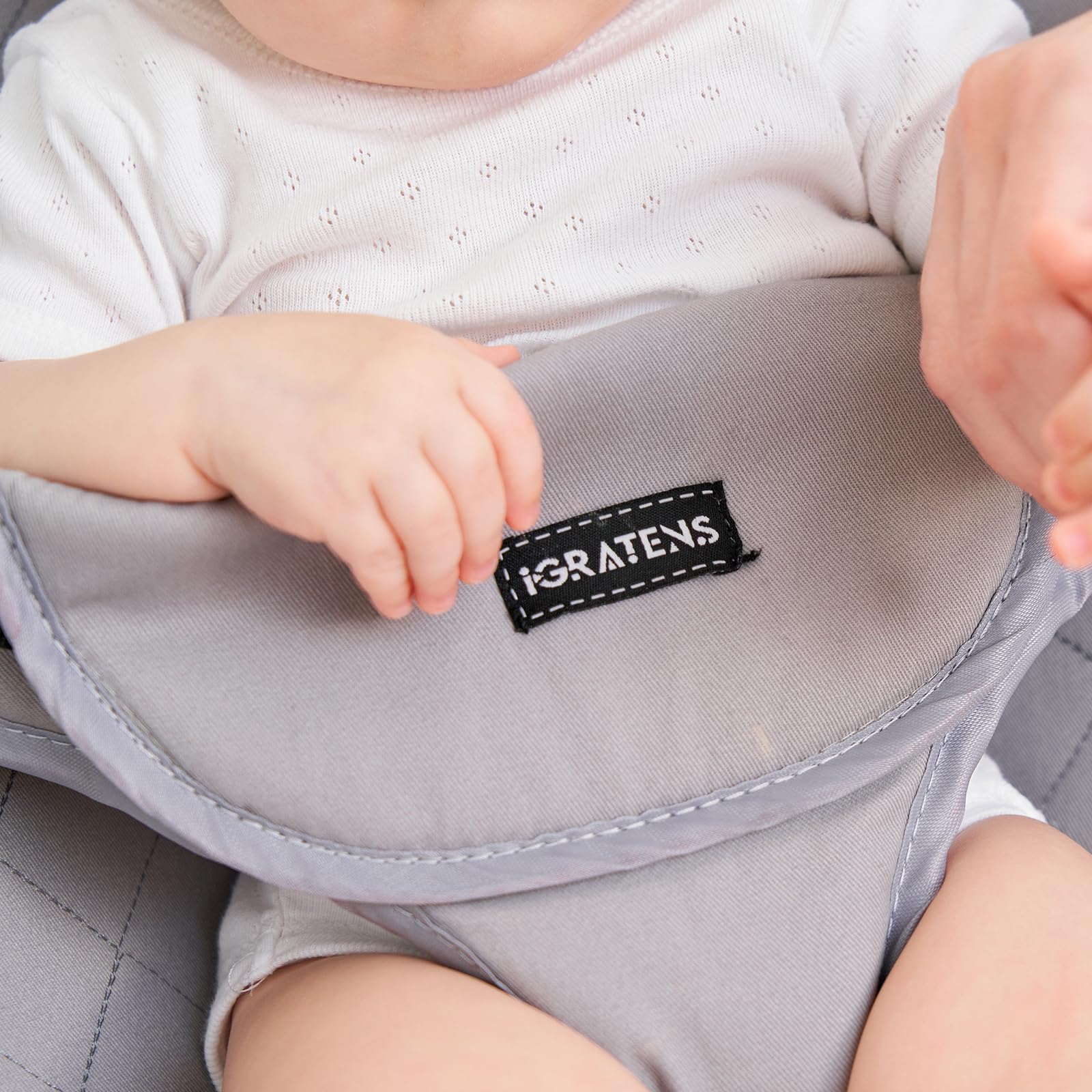 iGRATENS Siège en tissu pour transat – Housse pour transat Baby Bjorn Balance Soft & Bliss, 100 % coton, doux pour la peau, lavable en machine, gris clair