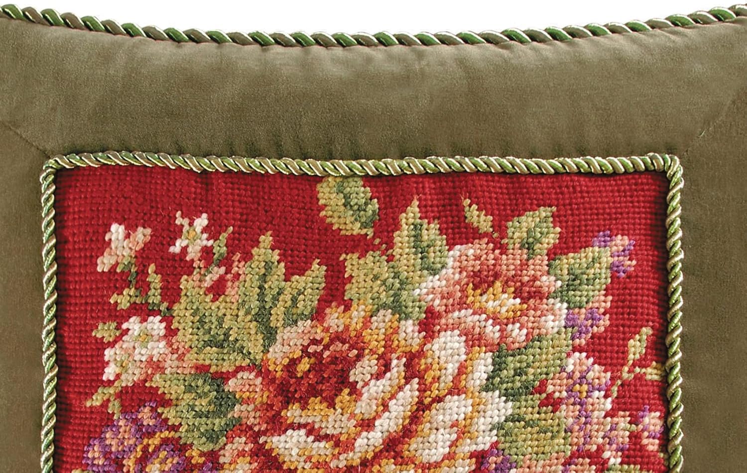 C&F Home Rossa Needlepoint Pillow 16" x 16" Red
