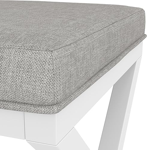 Miniatura 8 de Hillsdale Somerset - Taburete de madera sin respaldo para sala de maquillaje o baño, color blanco