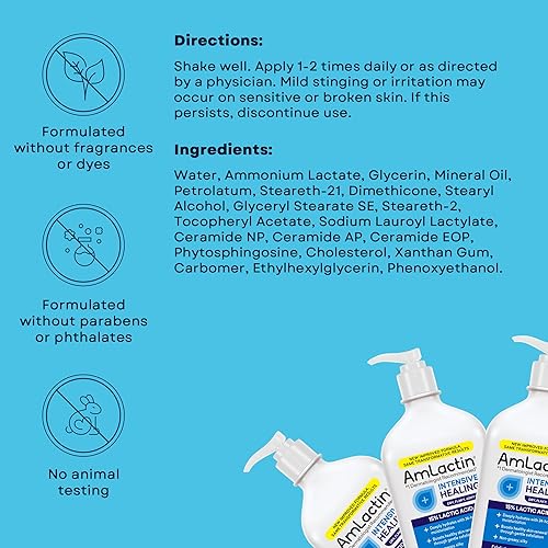 Miniatura 7 de AmLactin Loción corporal restauradora de alivio rápido para piel seca botella de bomba de 141 onzas exfoliante e hidratante 2 en 1 con ceramidas y