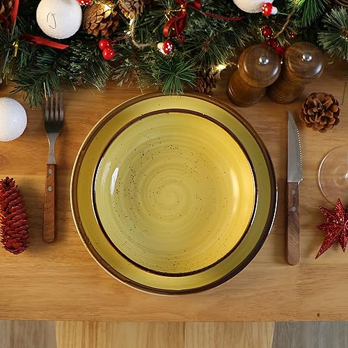 Miniatura 6 de ONEMORE Tazón de porcelana para pasta de 30 onzas, tazón grande de cerámica para servir ensalada, juego de 6 vajillas de cocina, apto para