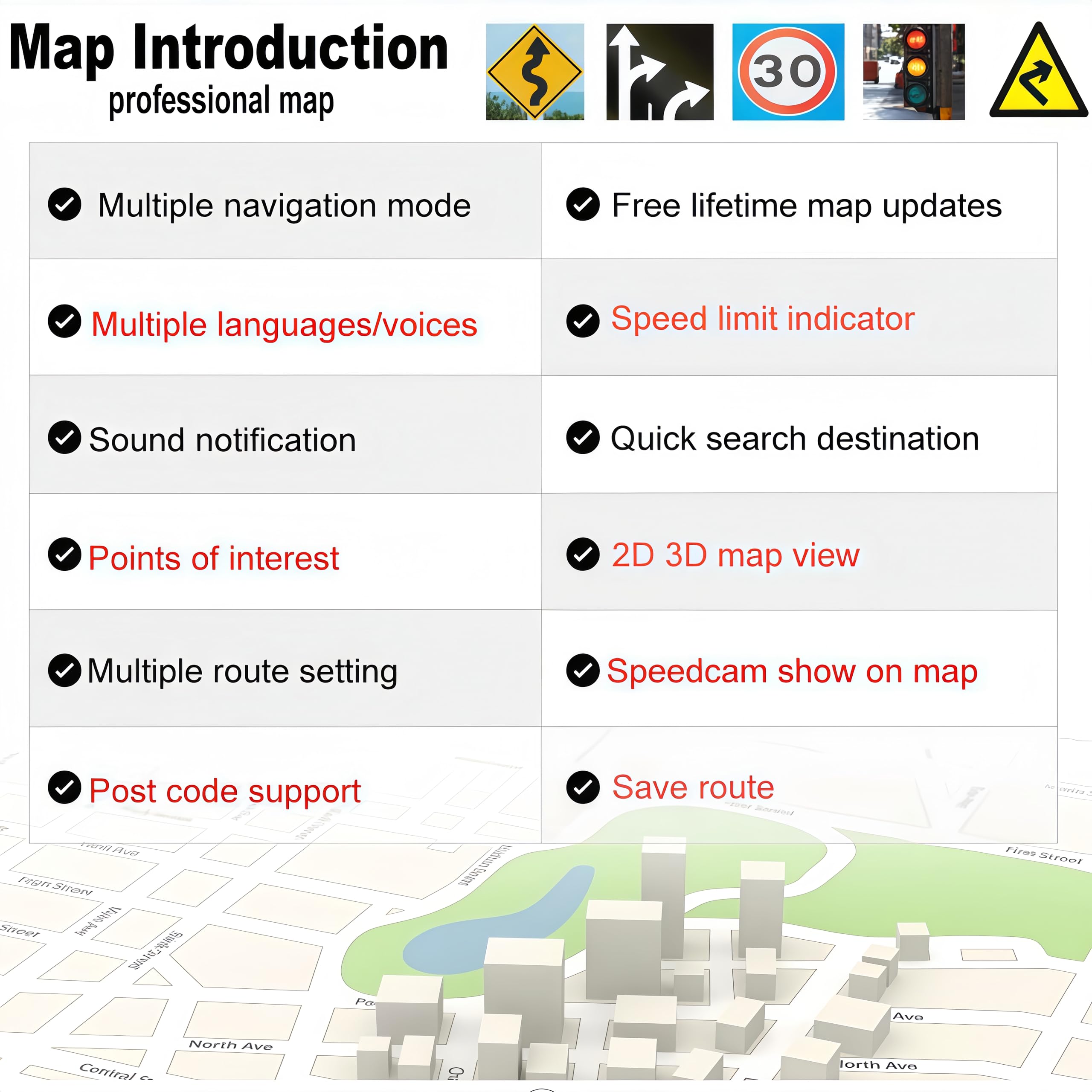 Navigatore GPS, navigazione GPS touchscreen da 7 pollici per auto, camion, camper, con informazioni sul traffico, mappa Europa 2025, aggiornamenti gratuiti a vita, guida vocale reale della direzione