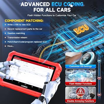 LAUNCH X431 Pro Star 8'' Bidirectional Scan Tool with 37+ Resets & ECU Coding,All System Car Diagnostic Scanner All in One OBD2 Scanner with CANFD, DOIP, FCA Autoauth Car Diagnostic Tool 2 Year Update
