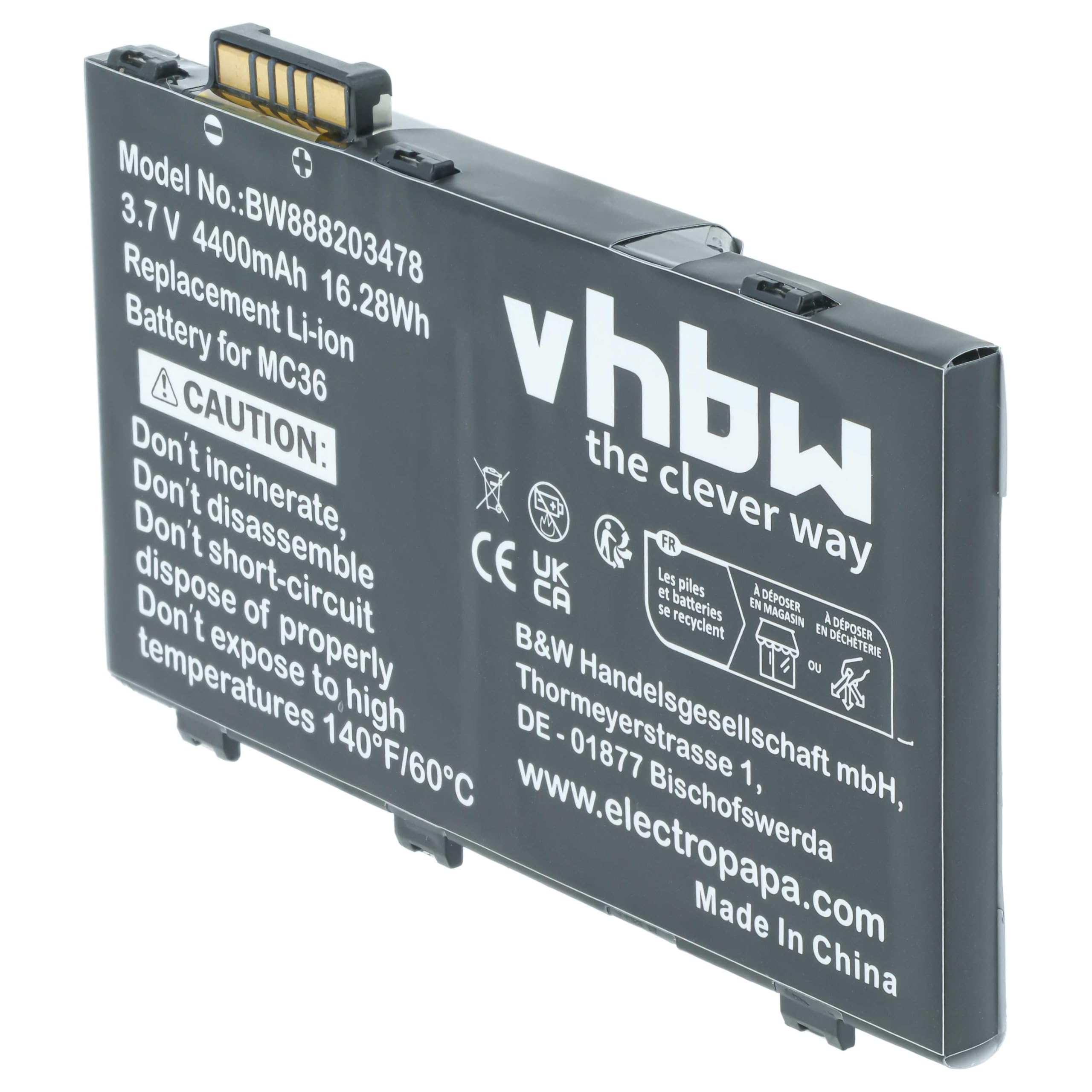 vhbw Batterie Compatible avec Zebra RFD8500 Ordinateur Mobile PDA Scanner (4400mAh, 3,7V, Li-ION)