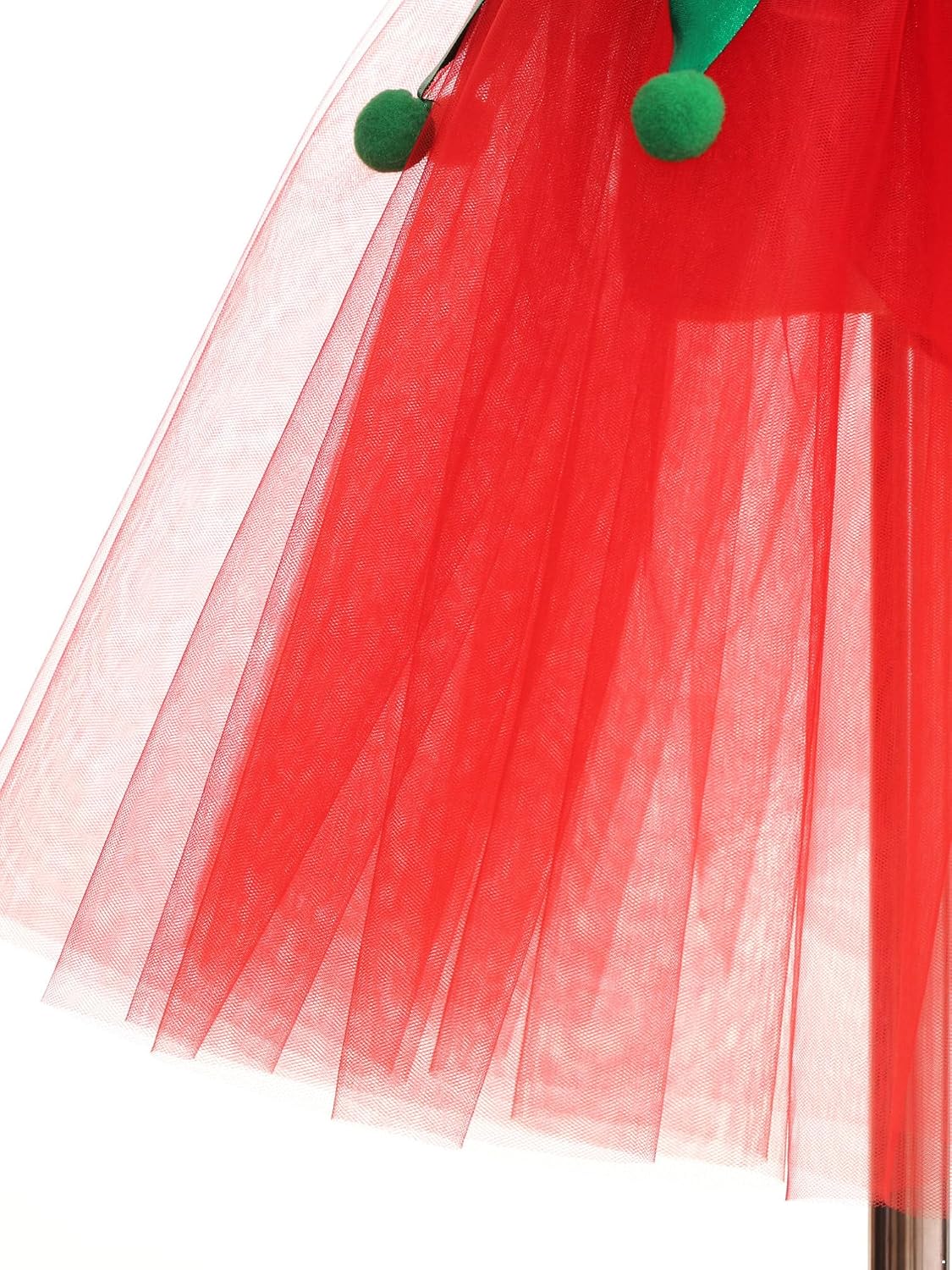 Moily Kids Girls Christmas Dance Dress Sleeveless Pom Poms Mesh Tutu Skirt Cavegirl Leotard with Belt Dancewear