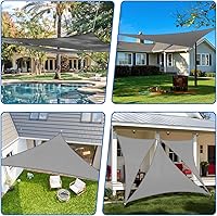 Vista 20 de Tang toldo de sol, velas de sombra 180GSM HDPE Equilateral Triángulo Permeable Toldo estándar comercial personalizable, Rojo