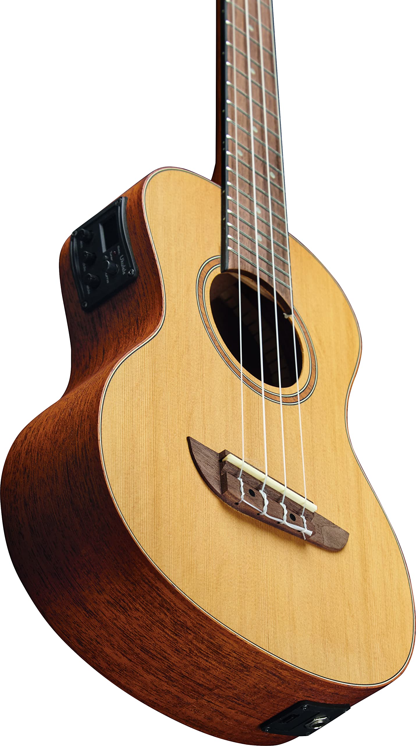 EKO GUITARS – UKU EVO Ukulélé Ténor EQ, Ukulélé EVO Ténor avec Égaliseur, Éclisses et Fond en Acajou, Table en Cèdre, Couleur Natural