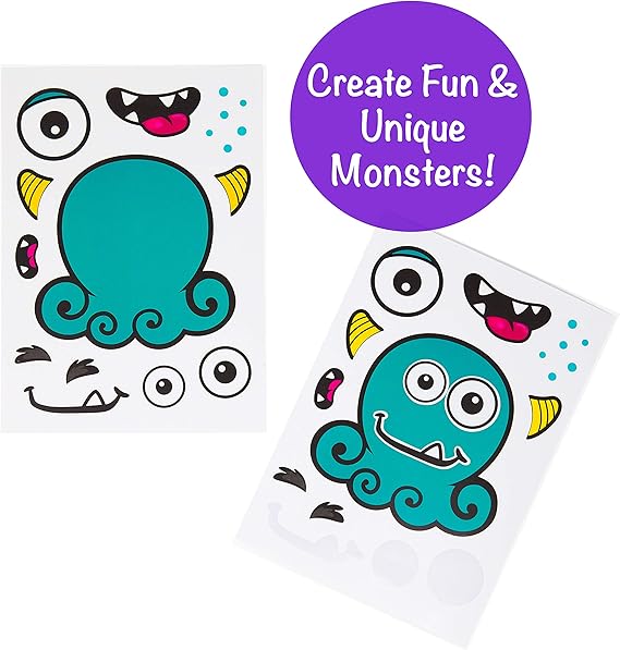 Amazon Co Jp 子供用 Make A Monster ステッカー 24枚 モンスターテーマ 誕生日パーティー 記念品 サプライ 楽しい工作プロジェクト3歳以上 お子様にクリエイティブで好きなモンスターステッカーをデザインしましょう おもちゃ