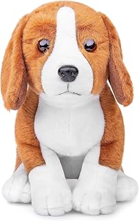 Realistic Beagle Plush Toy 8”,Lovely Beagle Stuffed Animals, Dog Stuffed Animals Toys, Soft Beagle Dog Stuffed Plushie Toys, Gifts for Kids,Baby Gift