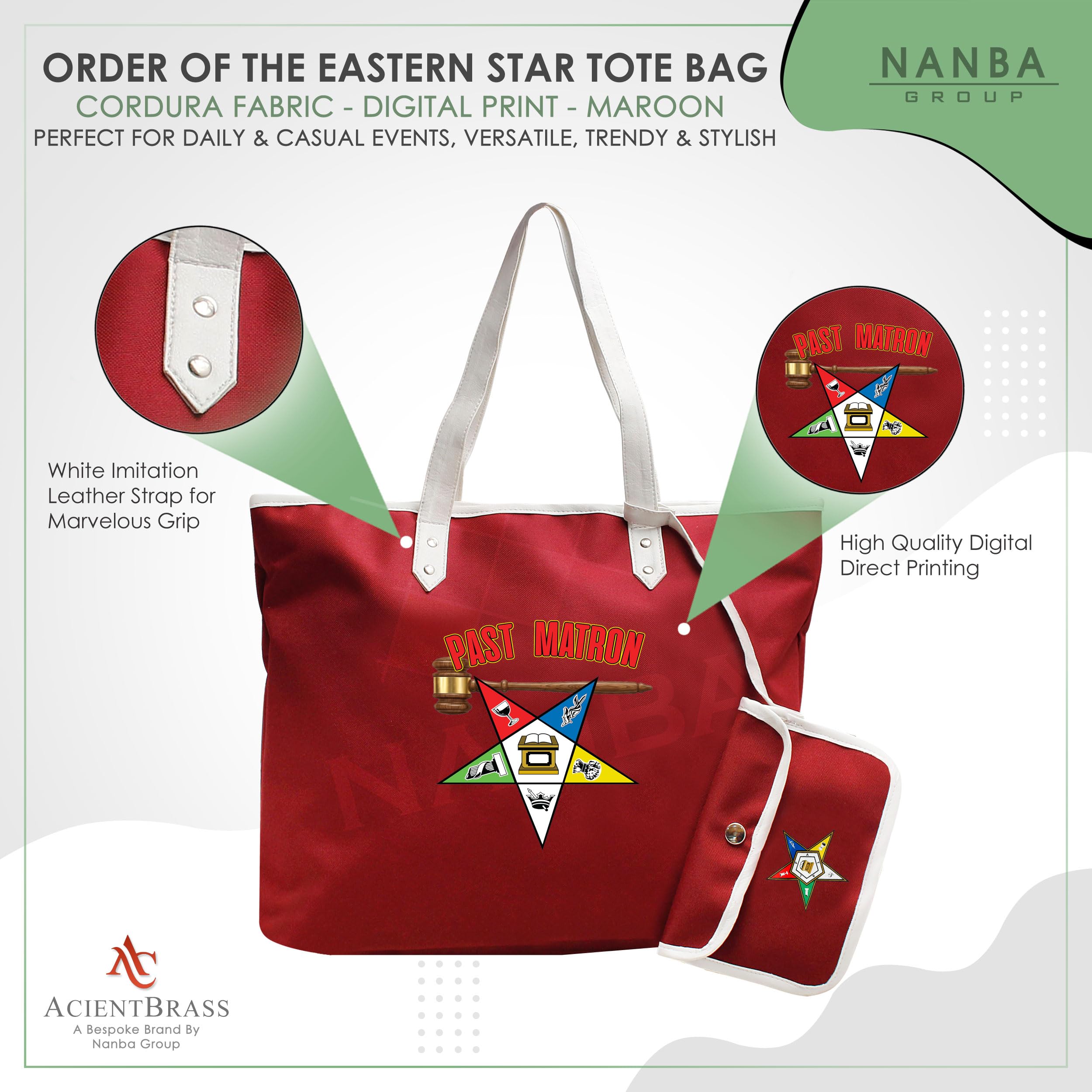 Order of the Eastern Star Past Matron Tote Bag - OES Cordura Bag
