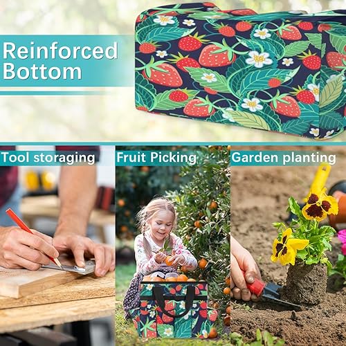Miniatura 7 de Bolsa de herramientas de jardín de frutas de fresa de dibujos animados para mujeres y hombres, bolsas de almacenamiento de herramientas de