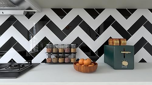 Miniatura 5 de Avant Decor 24 azulejos  Azulejos compuestos de piedra de color sólido  Azulejos de cocina para despegar y pegar  Azulejos de pared  4 x 12 pulgadas