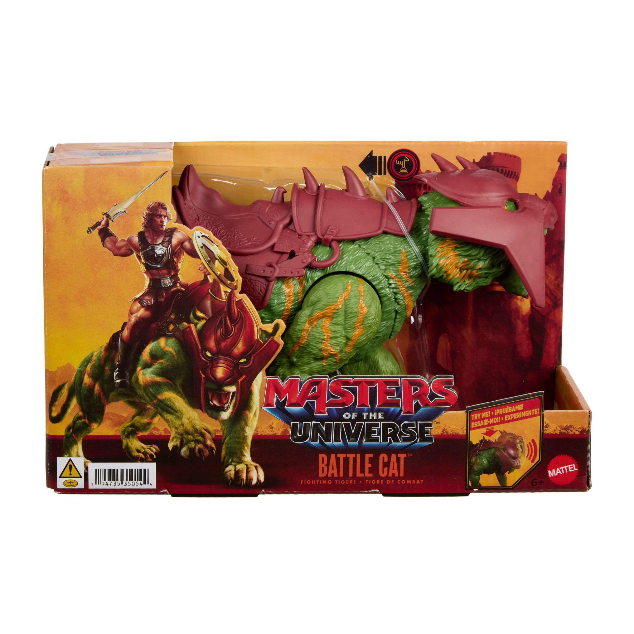 Masters of the Universe película 2026 Battle Cat, mordida y 5 rugidos | Tigre héroe MOTU de 14 cm con armadura, aspecto inspirado en la película y múltiples sonidos, JKJ04
