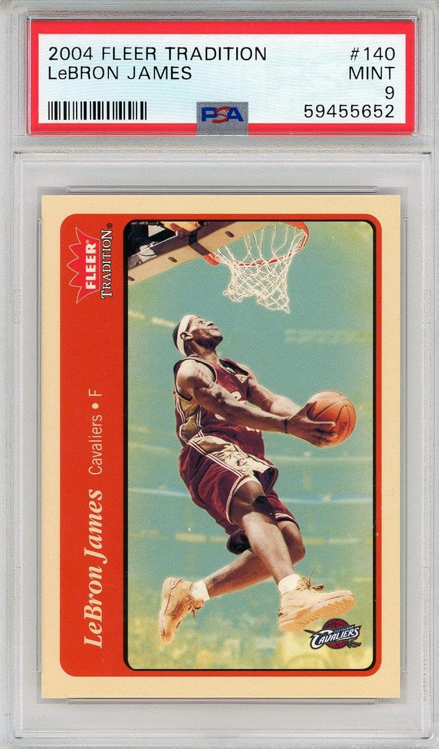 LeBron James 2004 Fleer Tradition Card #140 (PSA Mint 9) - Unsigned Basketball Cards