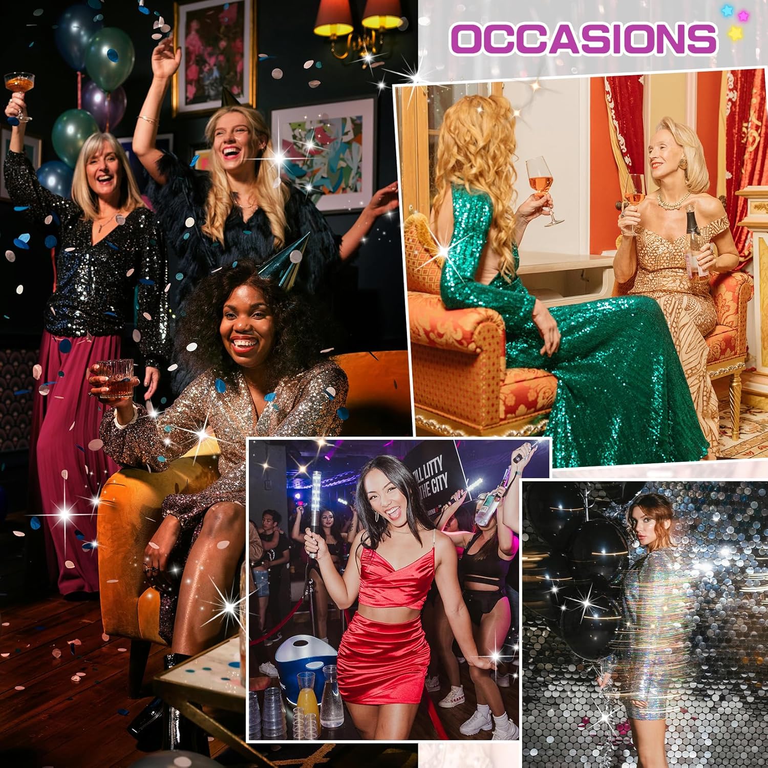 Century Star Sequin Mini Sparkly Glitter Low Rise Sparkle Shiny Metallic Rave Skirt - Image 5