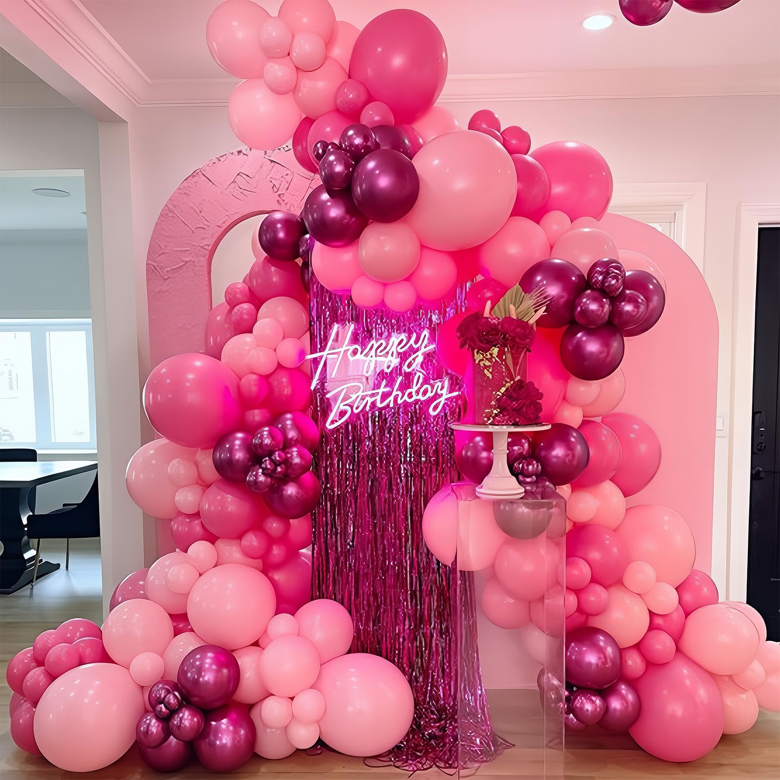 HILAVO Luftballons Pink Rosa 12 Zoll Magenta Pink Metallic Party Ballons Pastell Rosa Pinke Latex Helium Ballons für Mädchen Frauen Geburtstag Hochzeit Prinzessin Babyparty Berry Strawberry Party Deko