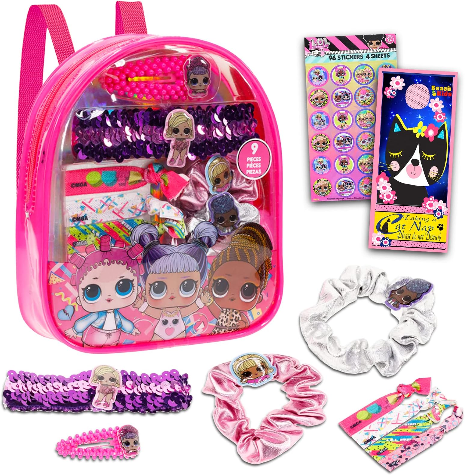 L.O.L Surprise Hair Accessories Bundle Kit - Includes L.O.L Surprise Hair Accessories Kit with Carrying Case, L.O.L Puffy Stickers and More | for Kids, Girls, Parties, and Birthdays