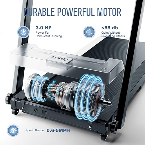 Miniatura 2 de Portable Foldable 3.0 HP Small Treadmills for Home Office with 300 LBS Capacity, Folding Running Walking Compact Treadmill with Handle Bar and LED