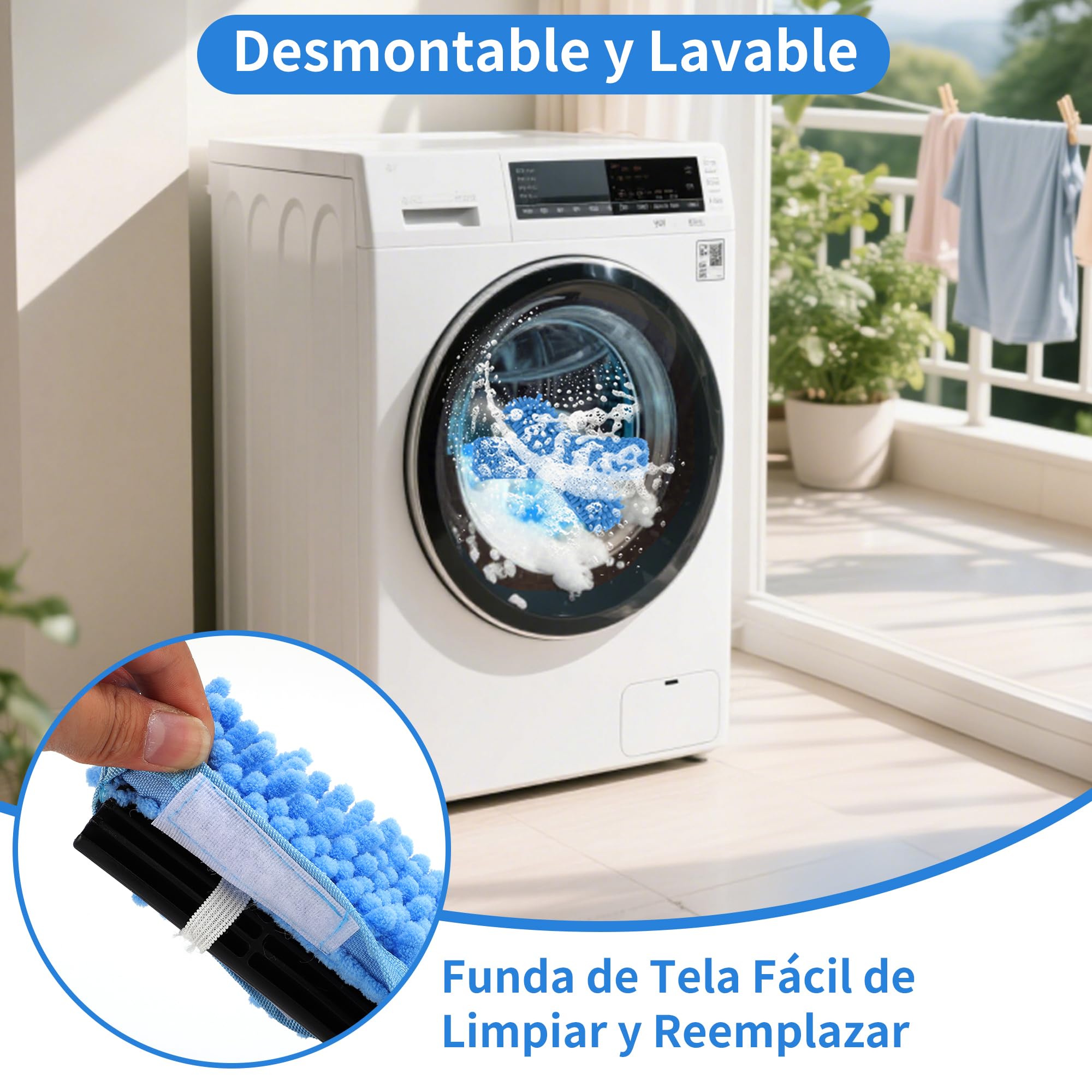 2 en 1 Limpiador Ventanas con Liquidación Ventana Alta Eficiencia Largo para Uso Comercial para el Uso del Hogar (Azul)