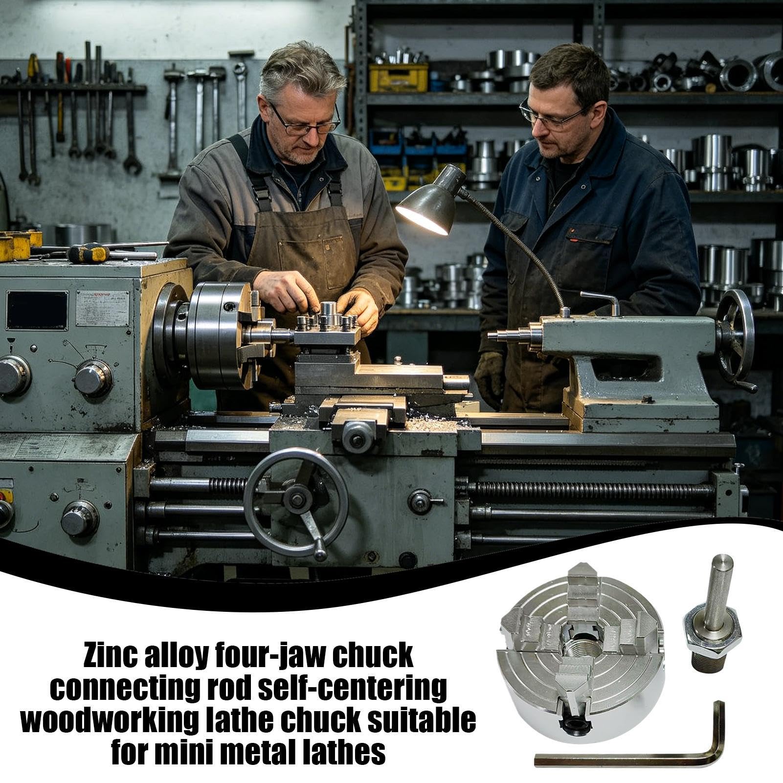 mandrino a griffe, Mandrino Autocentrante Materiale Principale HT300 Intervallo Di Serraggio Tra 5-80 Mm Con Viti Di Fissaggio Per Tornio Per Legno Metallo