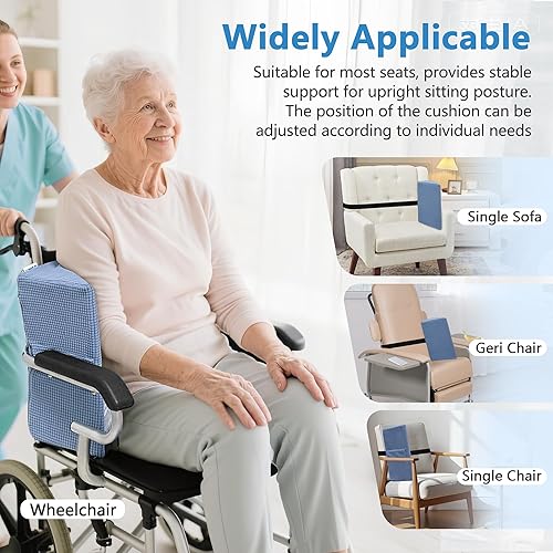 Miniatura 4 de KAAMOS Soporte lateral para cojín de cuña para silla de ruedas, soporte lateral de soporte de cuña de posicionamiento de silla de ruedas, acolchado
