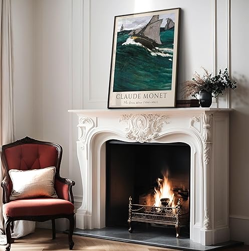 Miniatura 4 de Poster Master Póster vintage de Claude Monet  Impresión de pintura retro de ondas verdes  Arte impresionista  Regalo para ella, él, pescadores