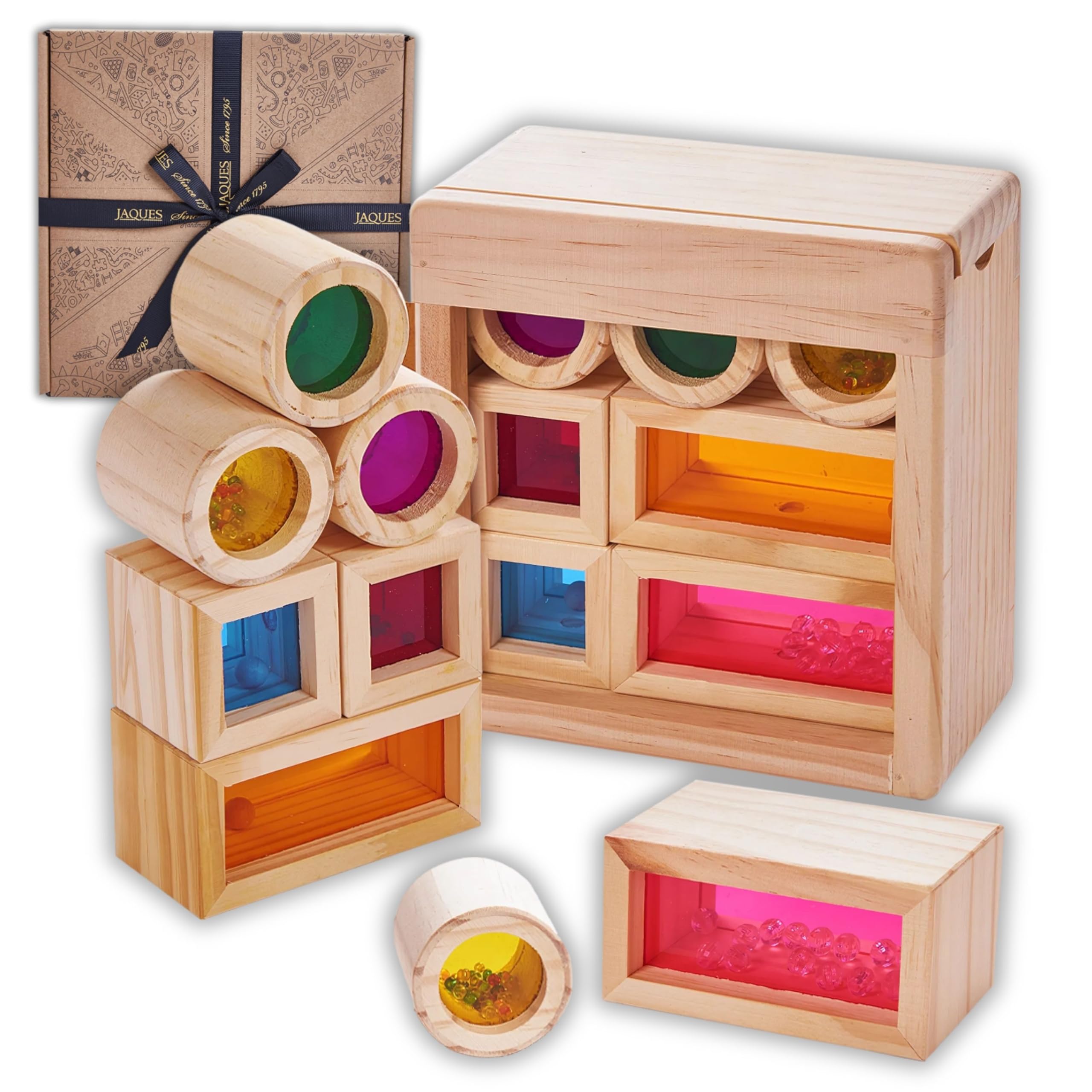 Jaques of London Wooden Blocks | Sensory Toys for Babies | Sound Toys | Wooden Toys | Baby Sensory | Since 1795