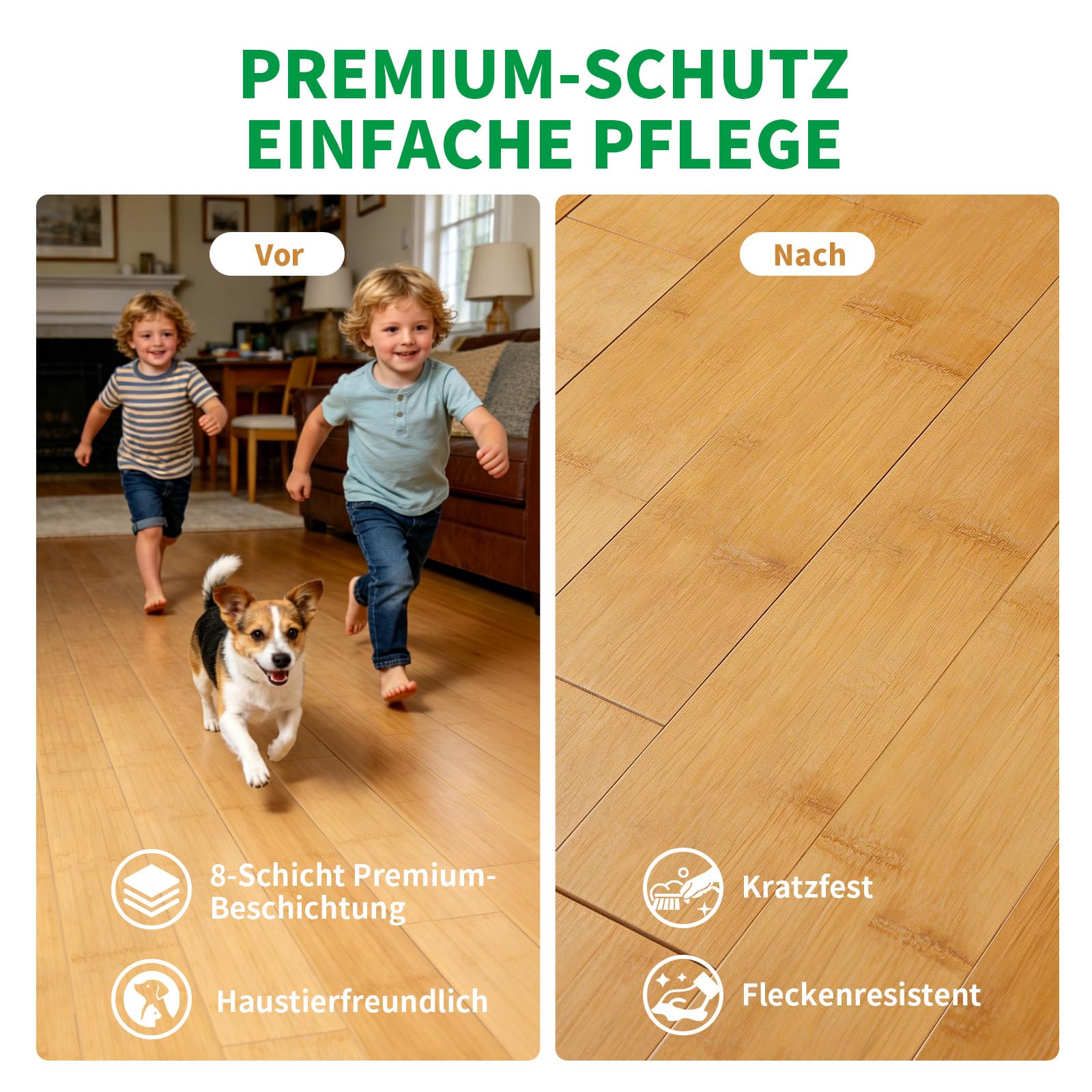 Bambusboden Klickdielen 960x96x15 mm honighell 1,84 m²/Paket