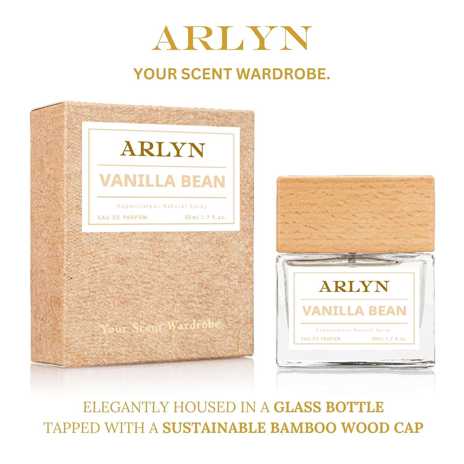 ARLYN Vanilla Bean Eau De Parfum Inspired by Y.s.L Bla.ck Op.iu.m, Long-Lasting Perfume for Women, Vegan & Eco-Conscious with Clean Ingredients, Coffee, Vanilla, Jasmine, Orange - 50ml / 1.7 oz