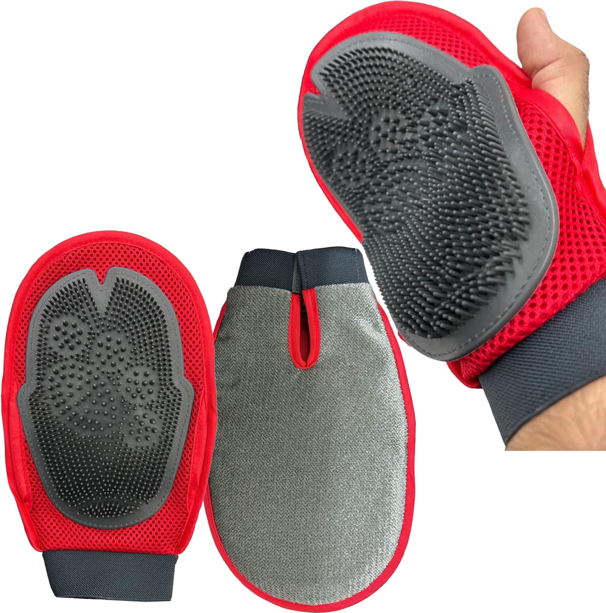 Pet Gentle Grooming Massage Glove Brush, Gentle Deshedding Glove Great