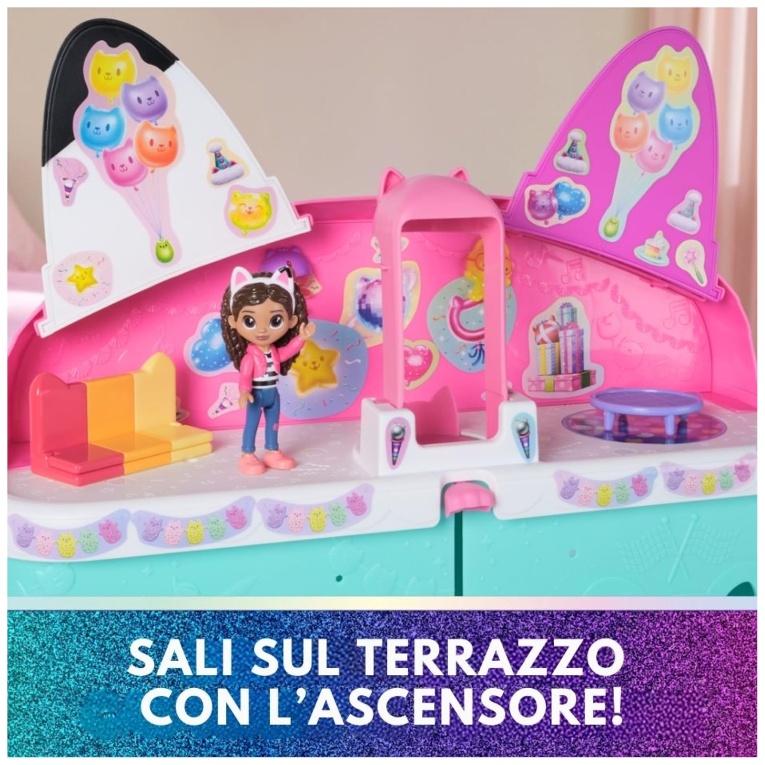 Gabby's Dollhouse The Movie, la Casa delle Bambole di Gabby a Tema Movie, Con Occhi Lenticolari, Personaggi e Mobili per la Casa delle Bambole, Alta 60 cm, 3+ Anni