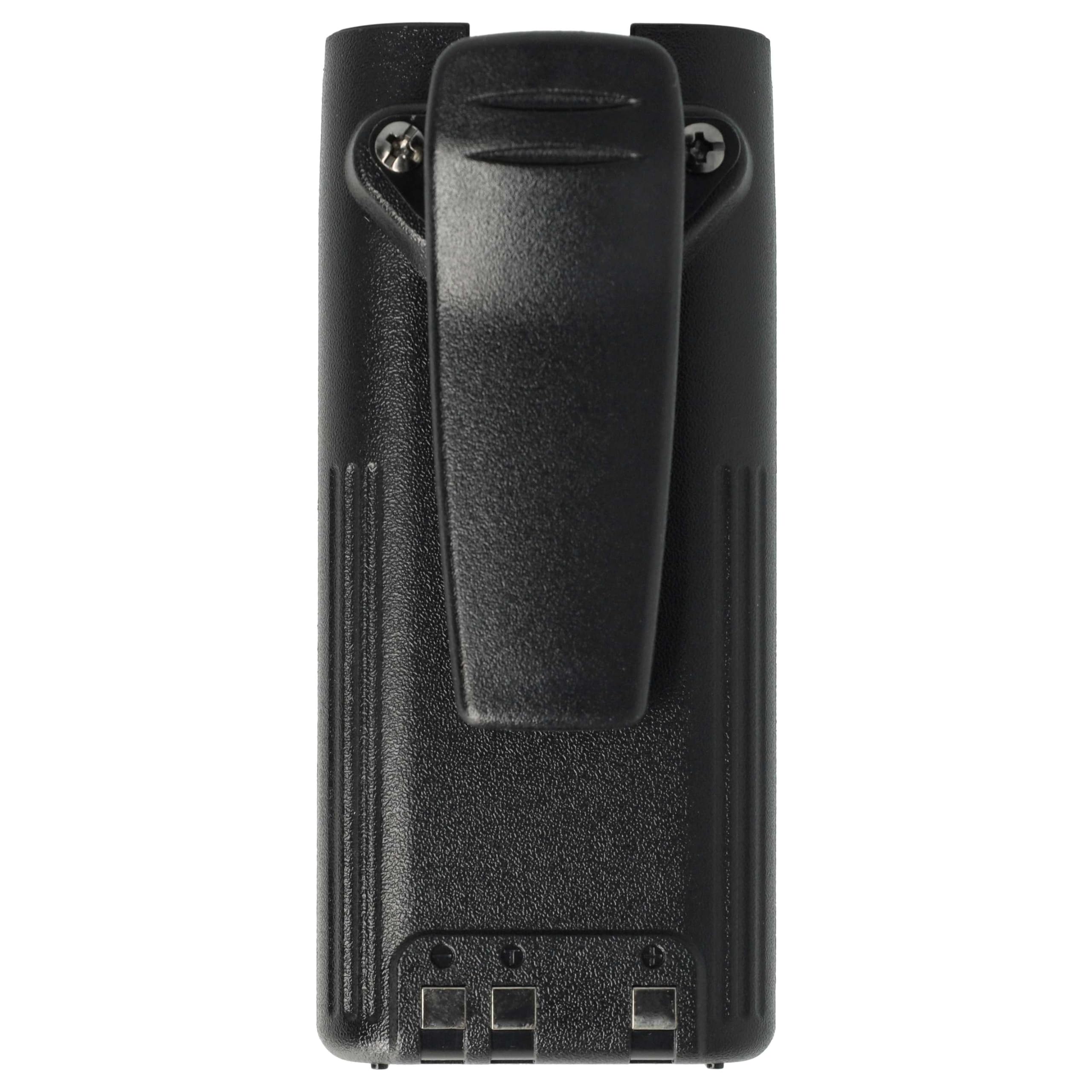vhbw 2 x akumulator zamienny do Icom BP-222N, BP-222, BP-211N, BP-211 do krótkofalówki, Walkie Talkie (2000 mAh, 7,4 V, litowo-jonowy) + klips do paska