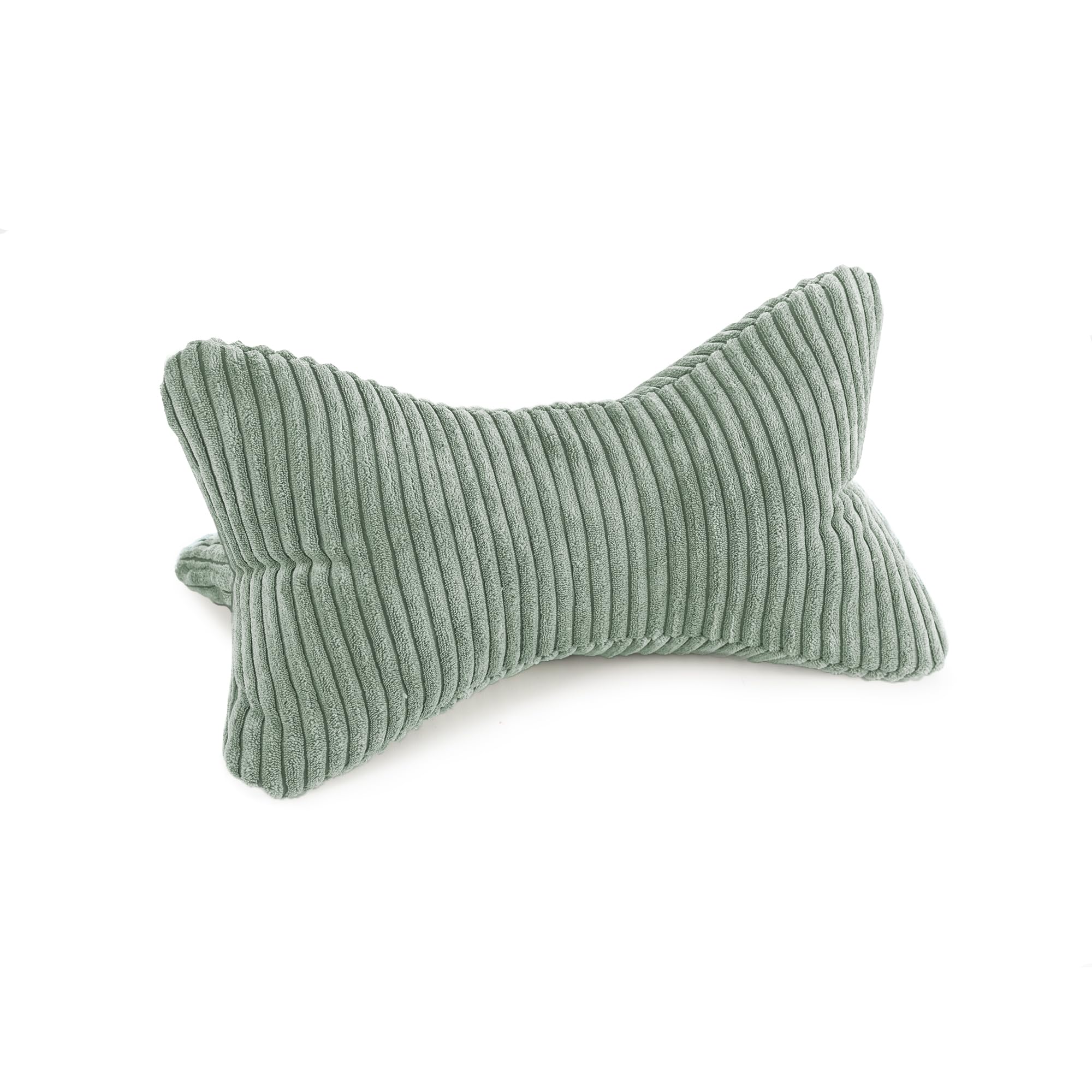 Leseknochen, Nackenrolle Cozy Shara, im Cord Design, ergonomische Form für Nacken- oder Lendenstütze, 42 x 22 cm, Flexible Stütze für Bücher, E-Books oder Tablets (Farbe Salbei)