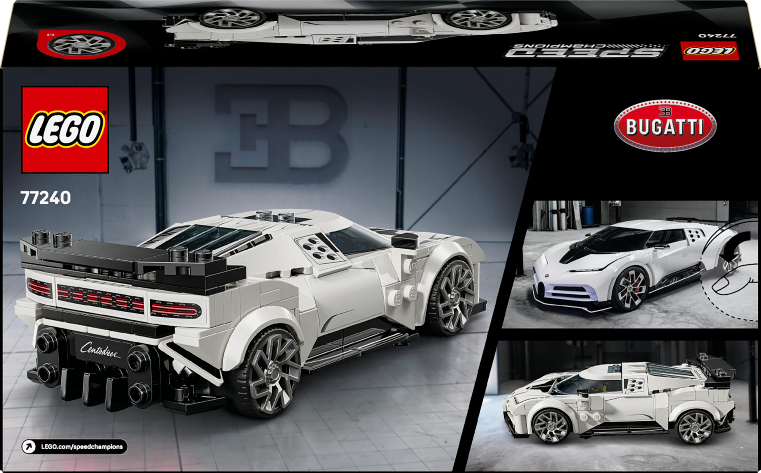 LEGO Speed Champions Hypercar Bugatti Centodieci - Jouet Voiture de Sport - Maquette à Construire avec Minifigurine de Pilote - Idée de Cadeau d'anniversaire pour Garçon dès 9 Ans 77240