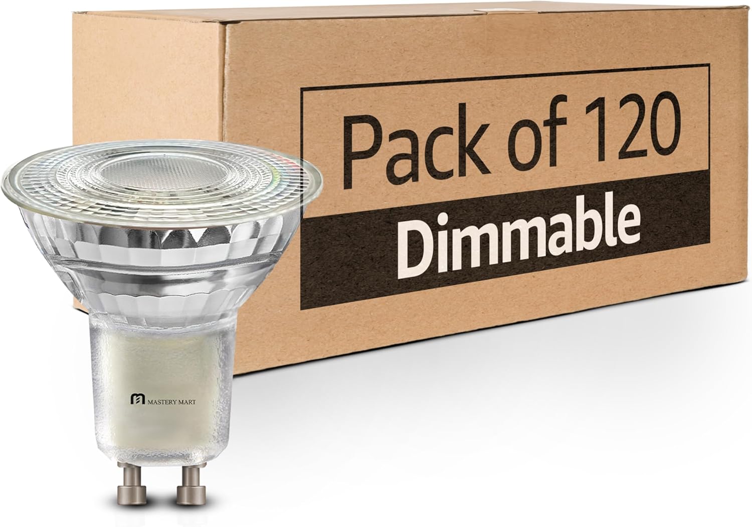 MASTERY MART 120 Pack GU10 LED Light Bulbs, 50 Watt Halogen Equivalent, 5.5W Dimmable, MR16 Spot LED Flood Light Bulbs Replacement for Recessed Track Lighting, 5000K Daylight White