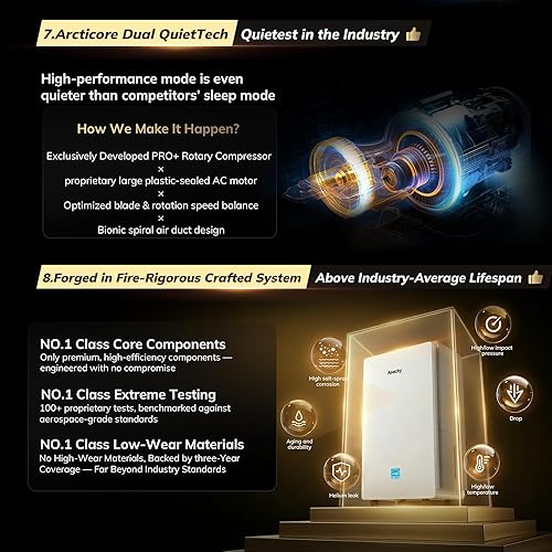 Miniatura 6 de Deshumidificador Energy Star de 4500 pies cuadrados más eficiente 2025, deshumidificador inteligente AEOCKY Max de 80 pintas/día con manguera de