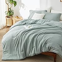 Vista 32 de Bedsure, juego de edredón tamaño king - Ropa de cama suave color taupe para todas las estaciones, juego de cama teñido catiónico, 3 piezas, 1