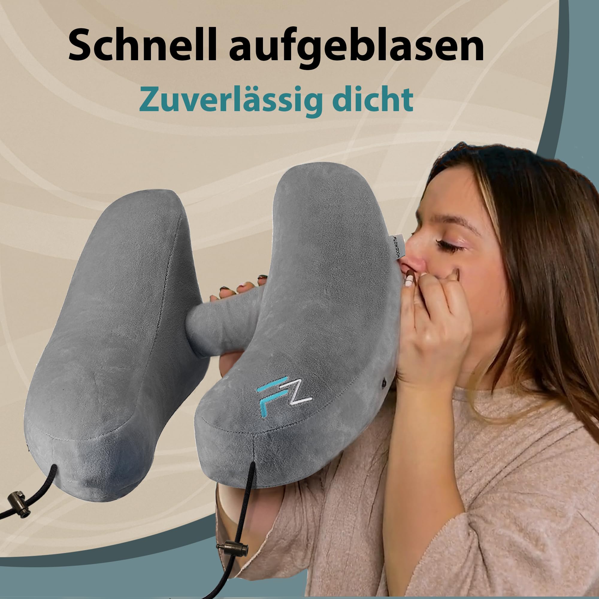 Deluxe Reise-Kombo in grau: Aufblasbares Premium AIR Set (Größe L und M)