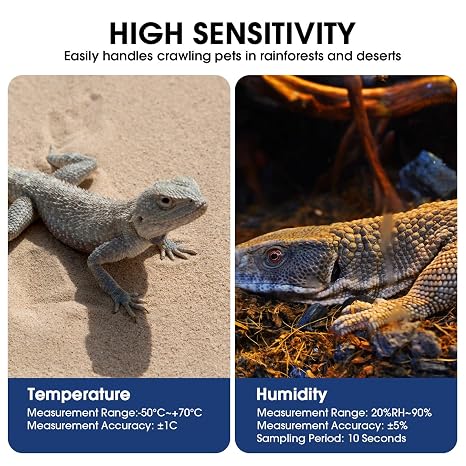 teasteam Digital Thermometer Hygrometer 3 Pack Mini Humidity Meter Reptile Thermometer for Accurate Humidity & Temperature for Reptiles Thermostat Terrarium Incubator Aquarium Office and Living Room