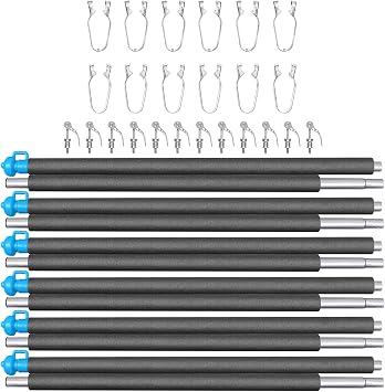 Zoomster Universal Trampoline Replacement Enclosure Poles with Clamp and Hardware
