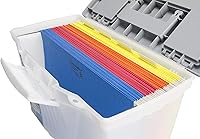 Vista 3 de Storex Caja de archivos portátil con tapa organizadora, 17.13 x 9.63 x 11 pulgadas, esmerilada/plateada (61511A01C)