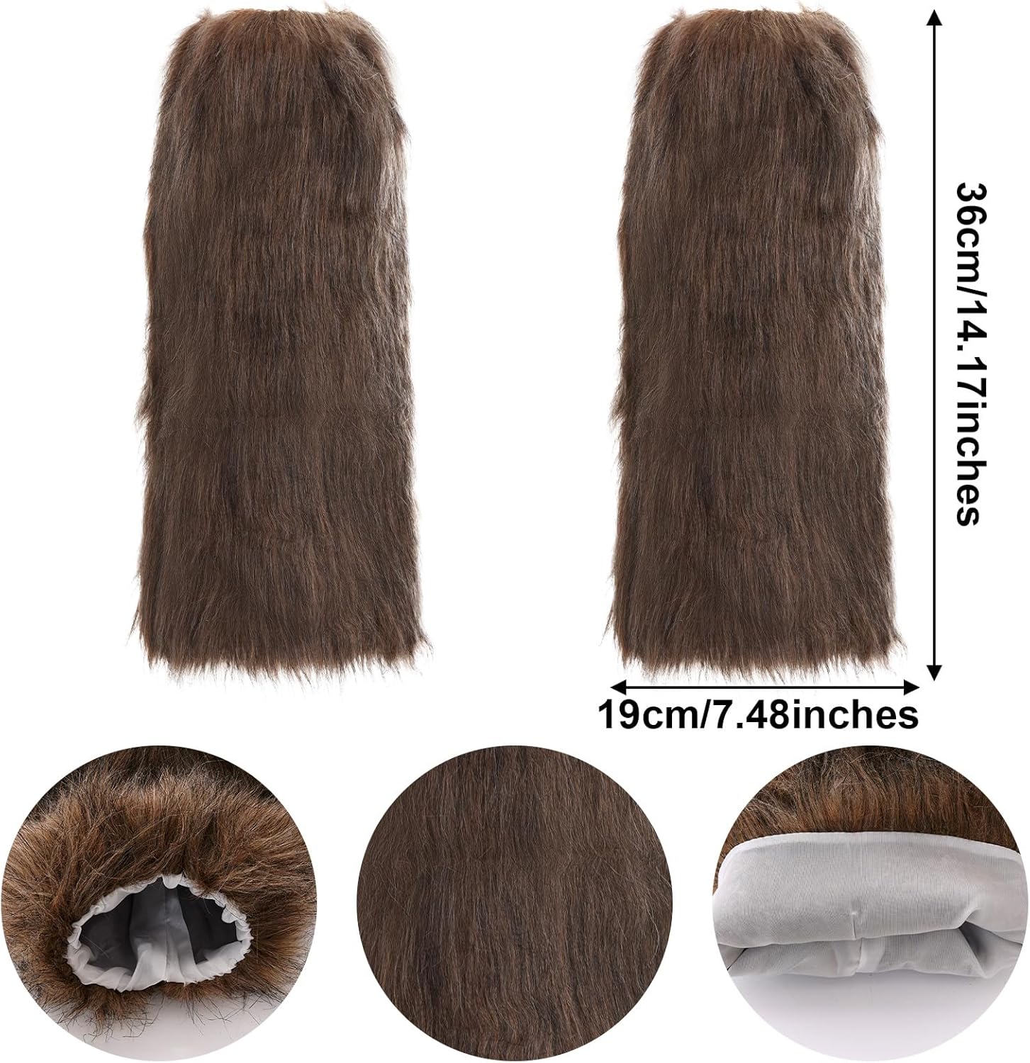 Fuzzy Leg Warmers Faux Fur Leg Warmers Furry Boot Cuffs For Women Cosplay Christmas Rave Festival - Image 3