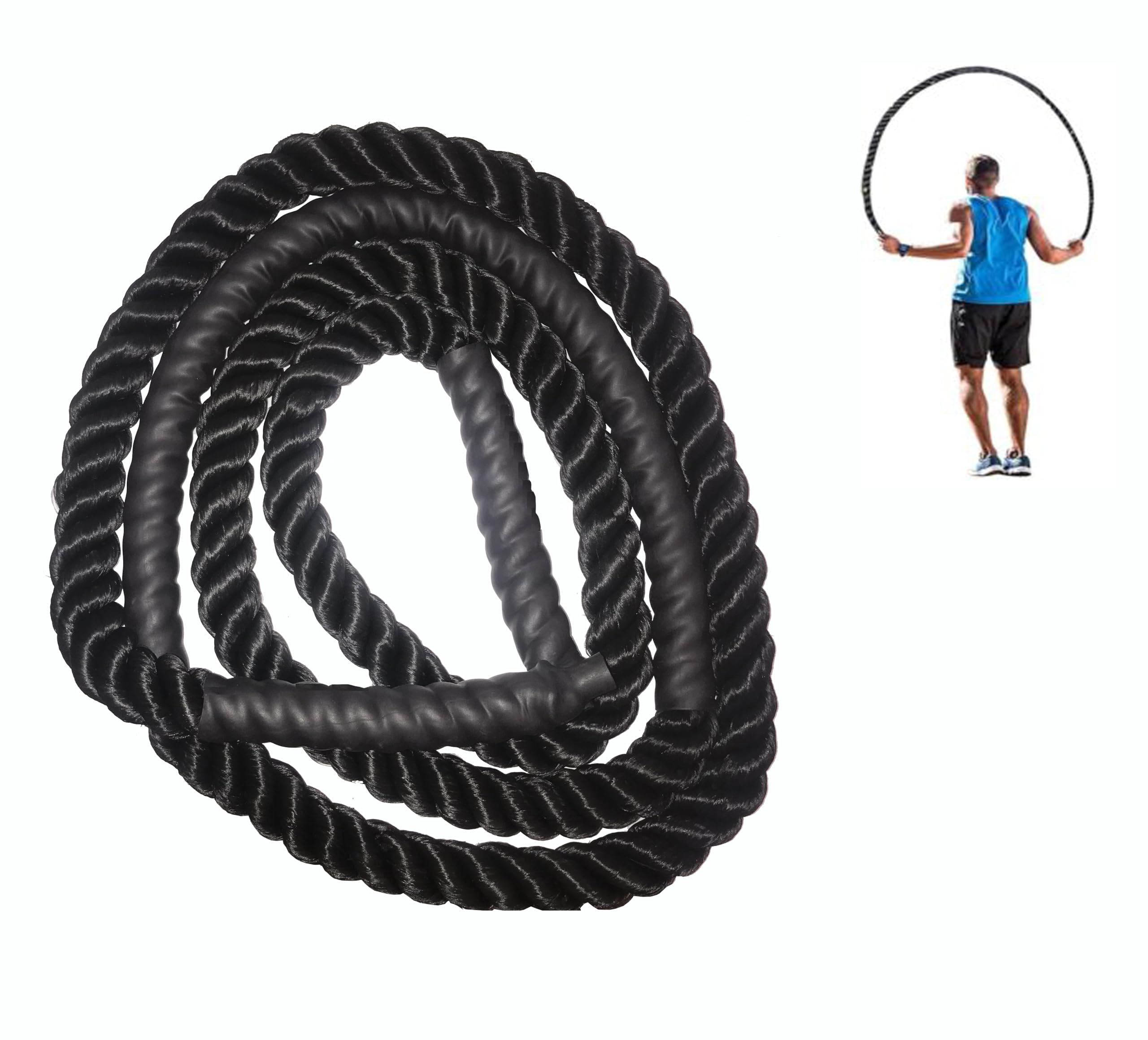 Mihad Skipping Rope | Weighted Jump Rope for Fitness | Heavy Battle Rope for Exercise, Workout Rope for Women & Men -10 Ft Length 1 Inch Diameter. (B0D7W7PTH5) Amazon Price History, Amazon Price Tracker