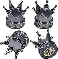 Vista 33 de 4 piezas tapas de vástago de válvula de neumático con corona, con anillo de goma, tapa de válvula de aire de neumático de plástico con núcleo