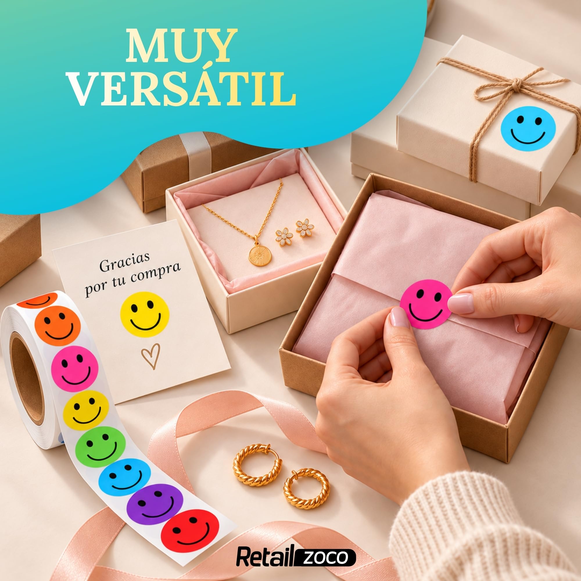 Rollo Pegatinas Emojis caras felices para niños, emoji stickers, 3  Unidads - imagen 6